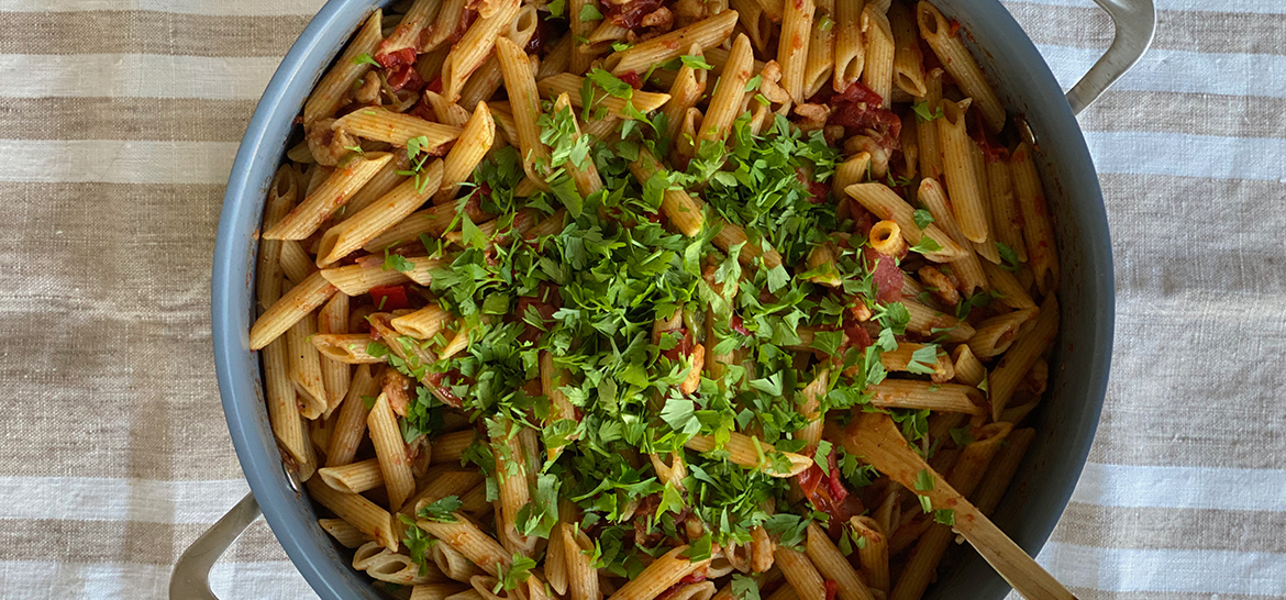 KARİDESLİ DOMATES SOSLU PENNE — 1