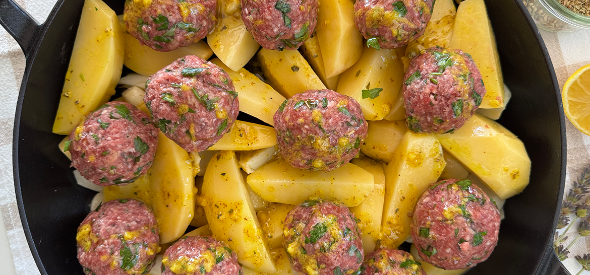 LİMON VE HARDAL SOSLU KÖFTELİ PATATES — 1